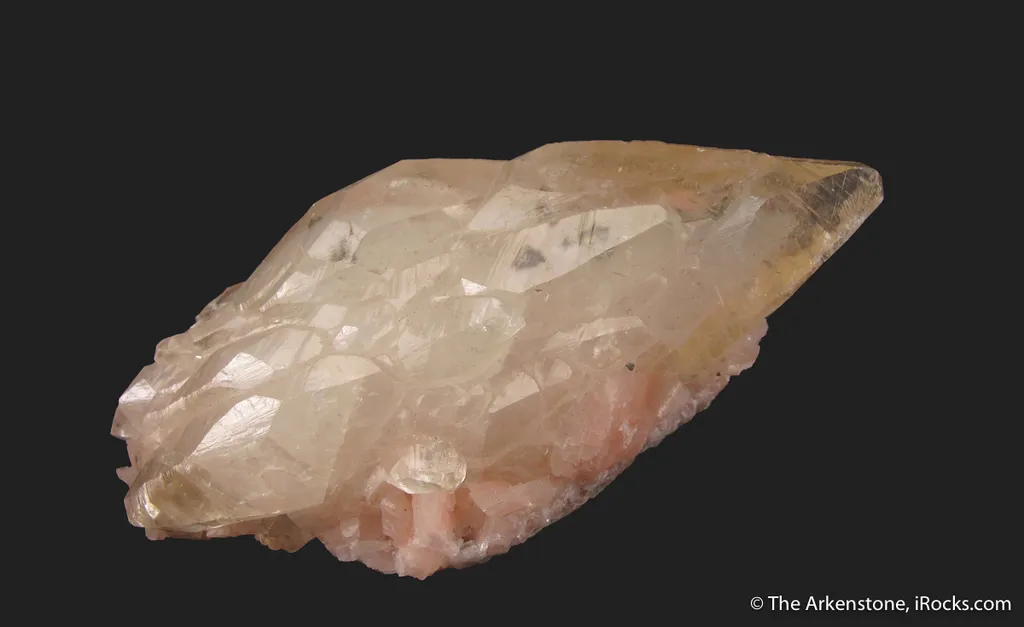 Calcite with Chalcopyrite on pink Dolomite - image 3