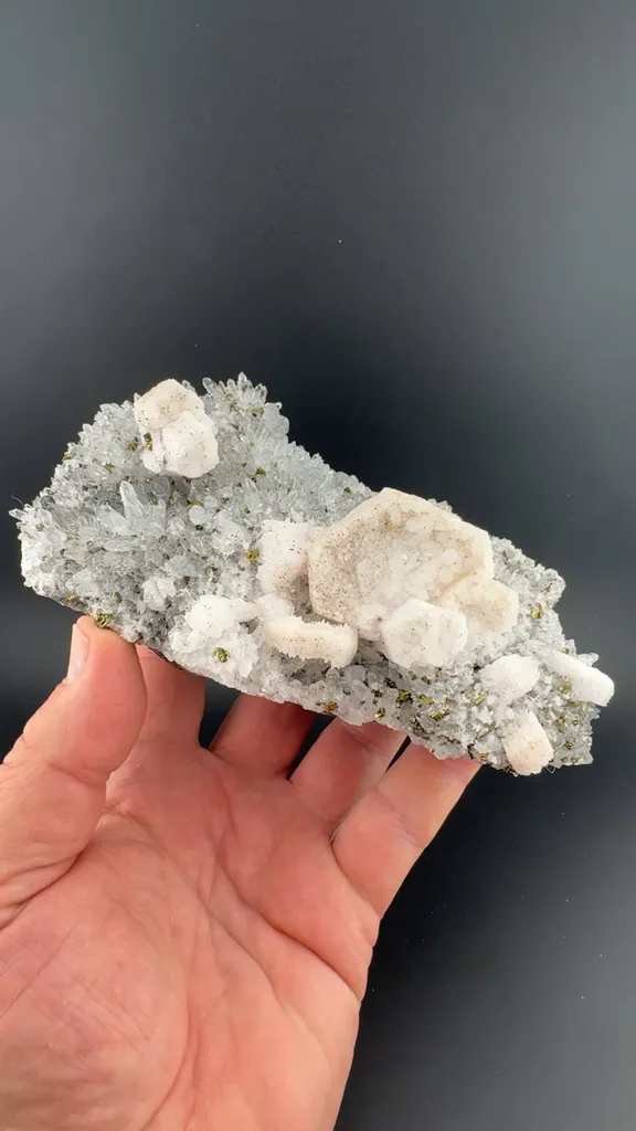 Calcite with Chalcopyrite, Quartz image