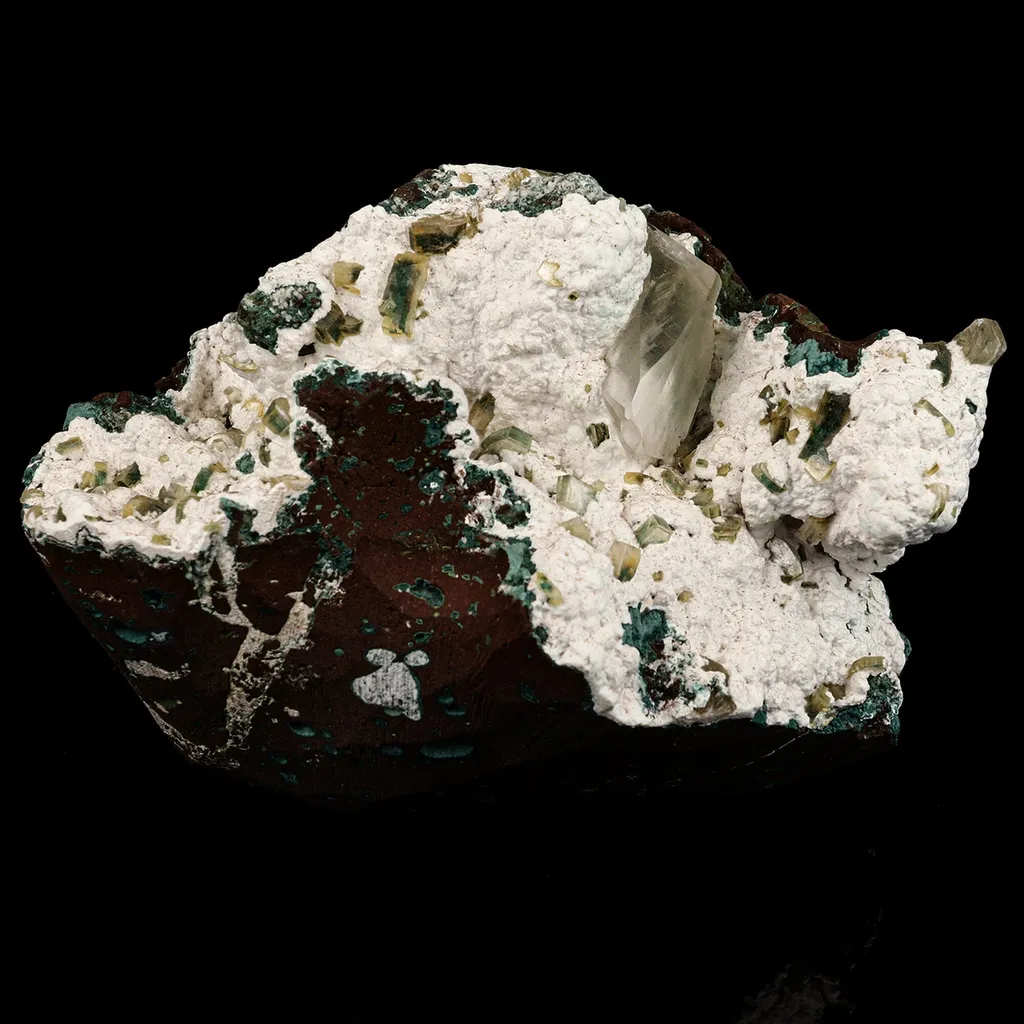 Calcite with Clinoptilolite on Mordenite Natural Mineral Specimen image
