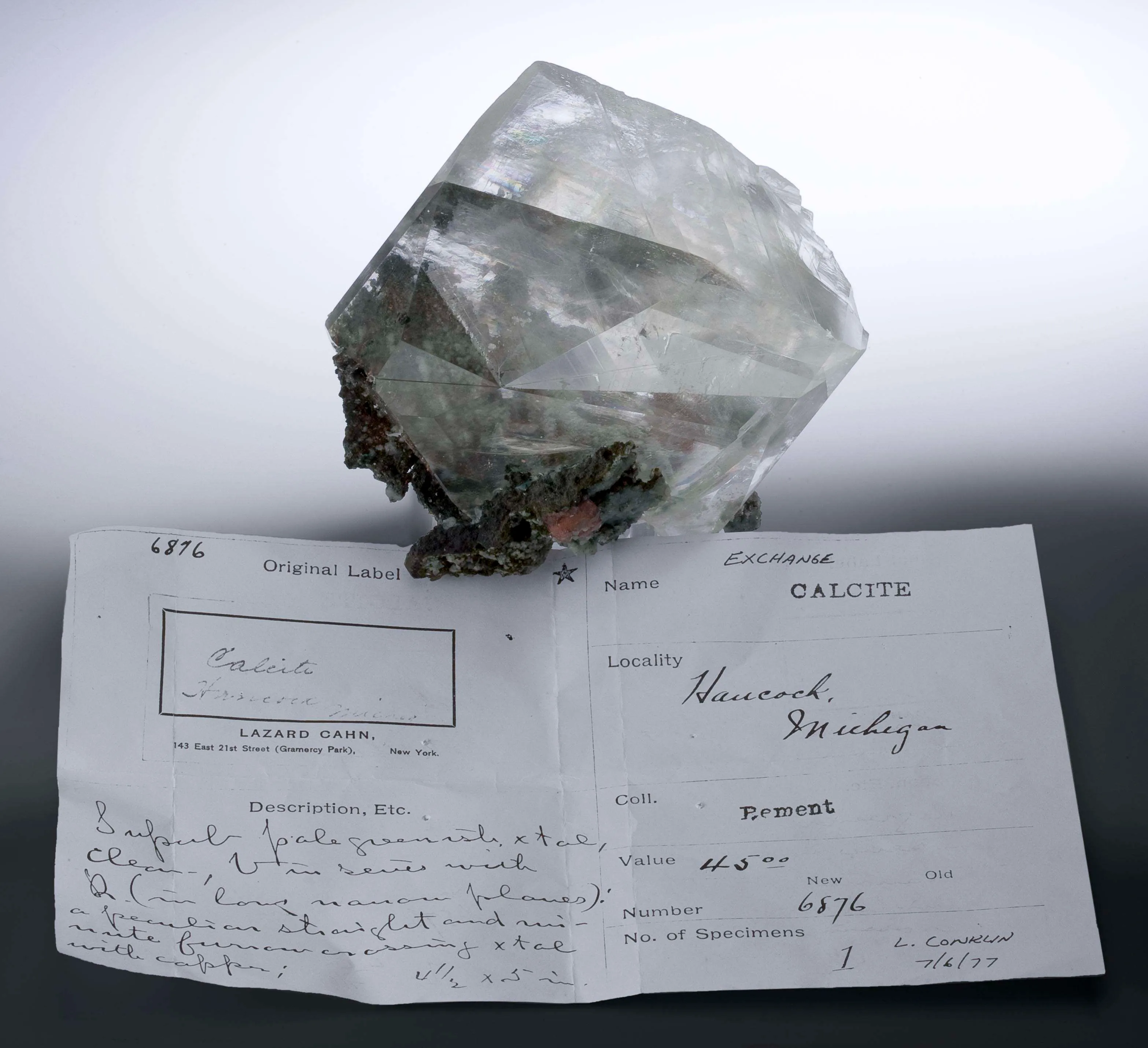 Calcite With Copper Ex. Bement Collection - image 2