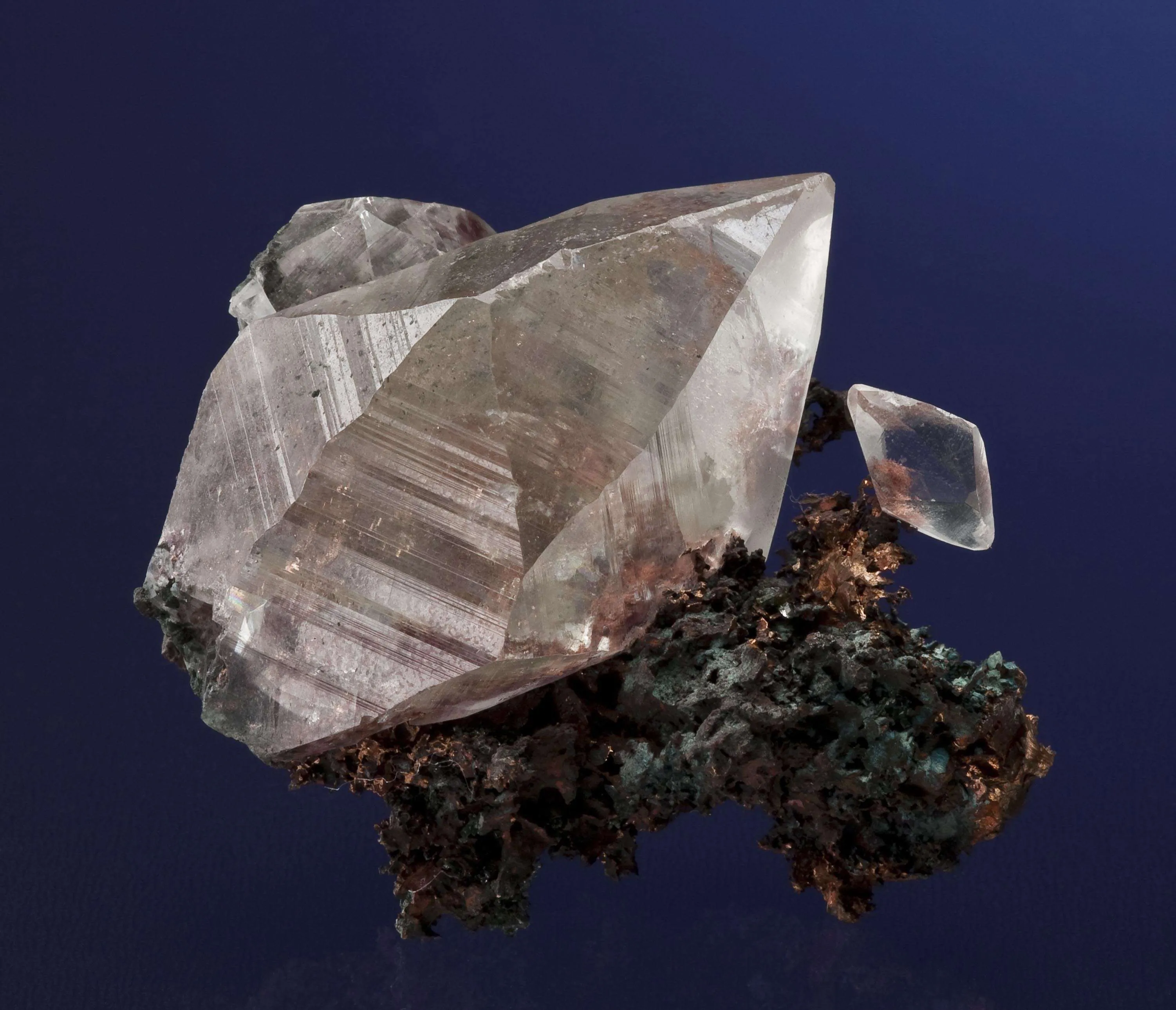 Calcite With Copper Inclusions, on Copper - image 2