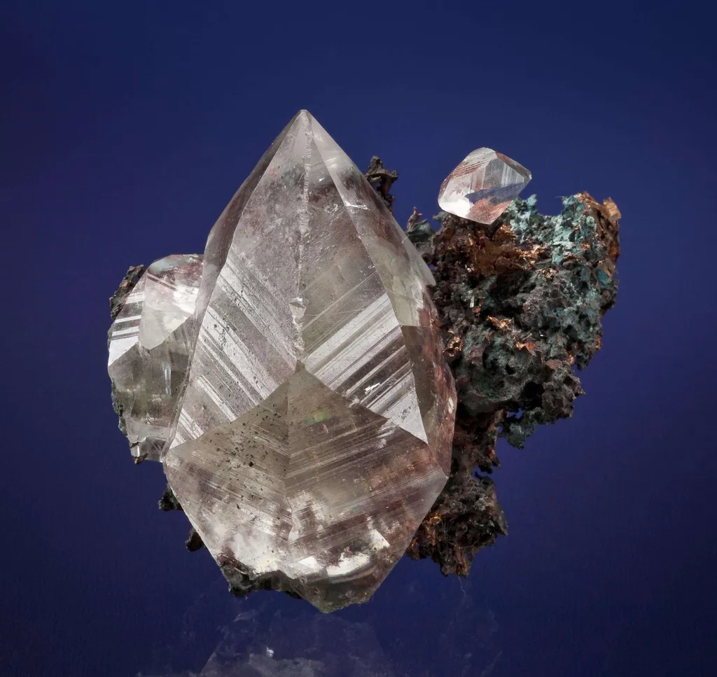 Calcite With Copper Inclusions, on Copper image