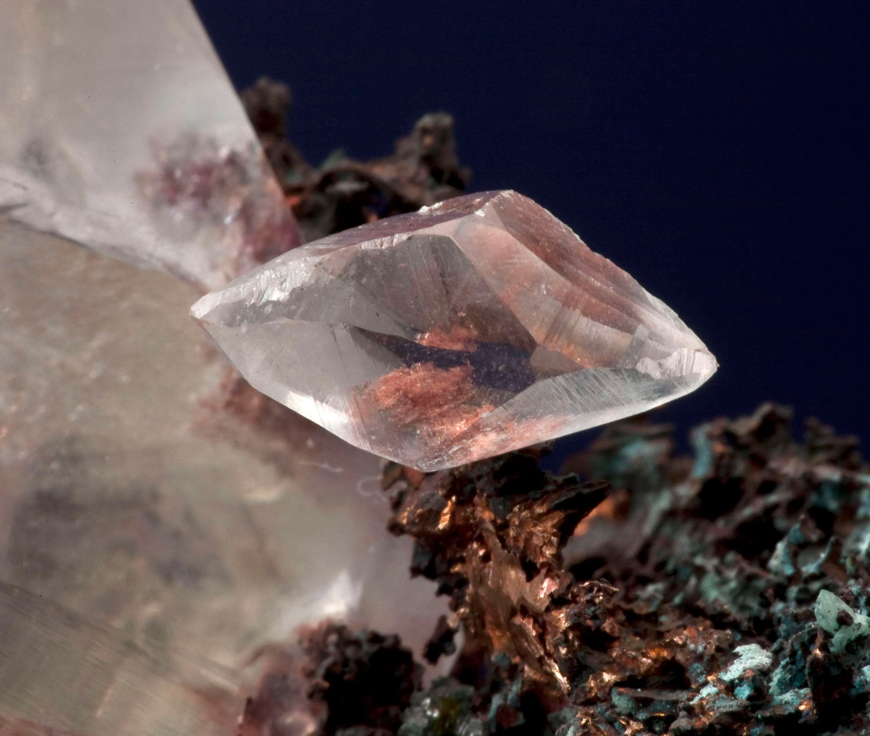 Calcite With Copper Inclusions, on Copper - image 3