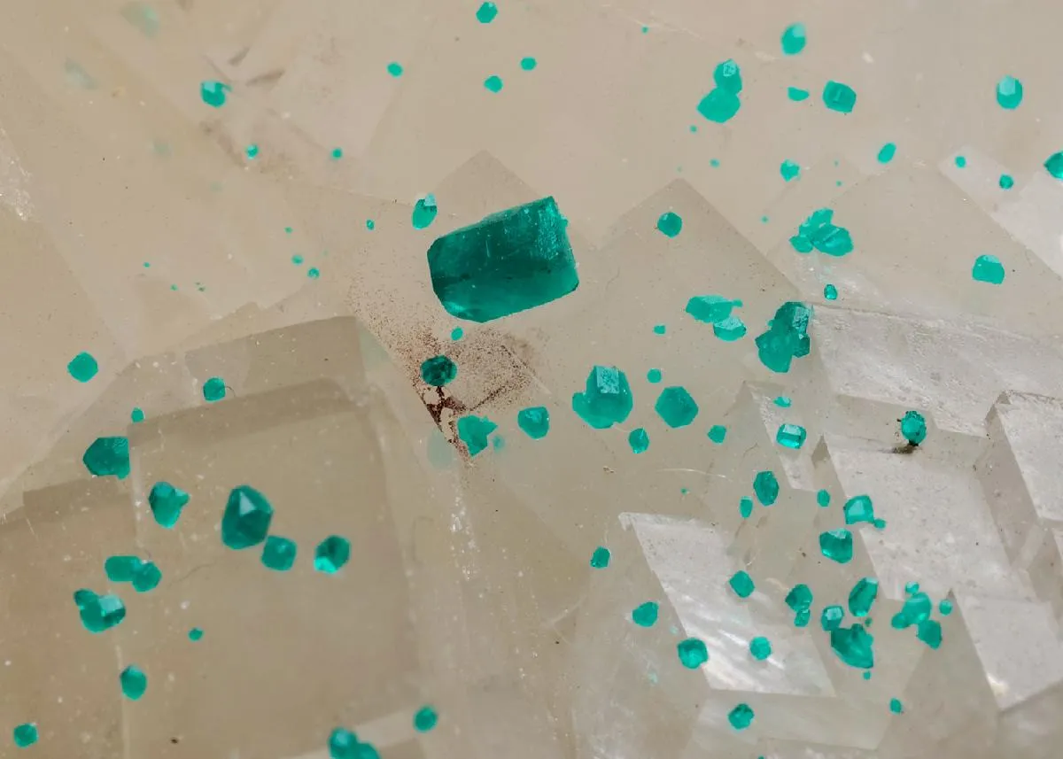 Calcite with Dioptase - image 1