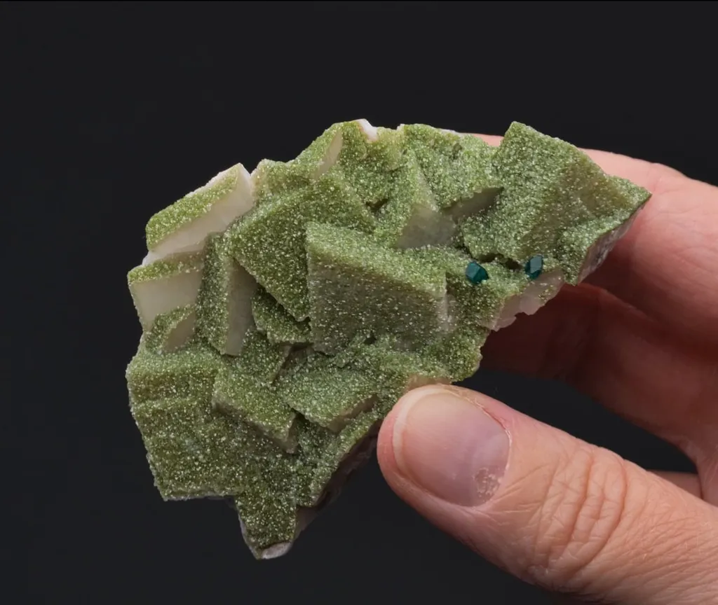 Calcite with Duftite and Dioptase - image 2