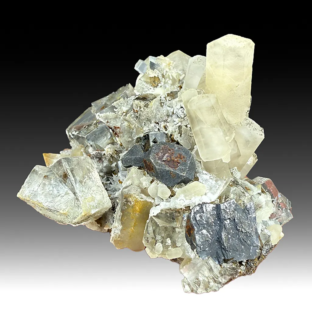 Calcite with Fluorite, Galena image