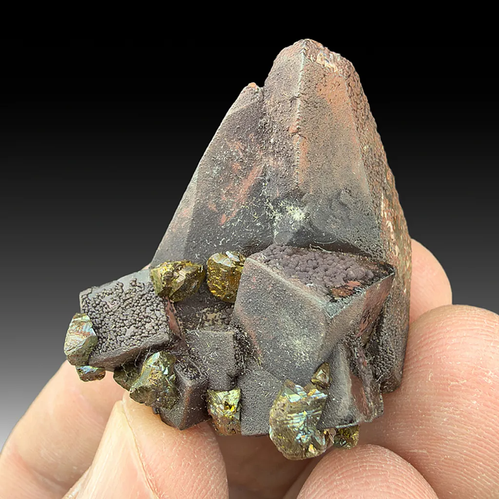 Calcite with Fluorite, Hematite, Chalcopyrite image