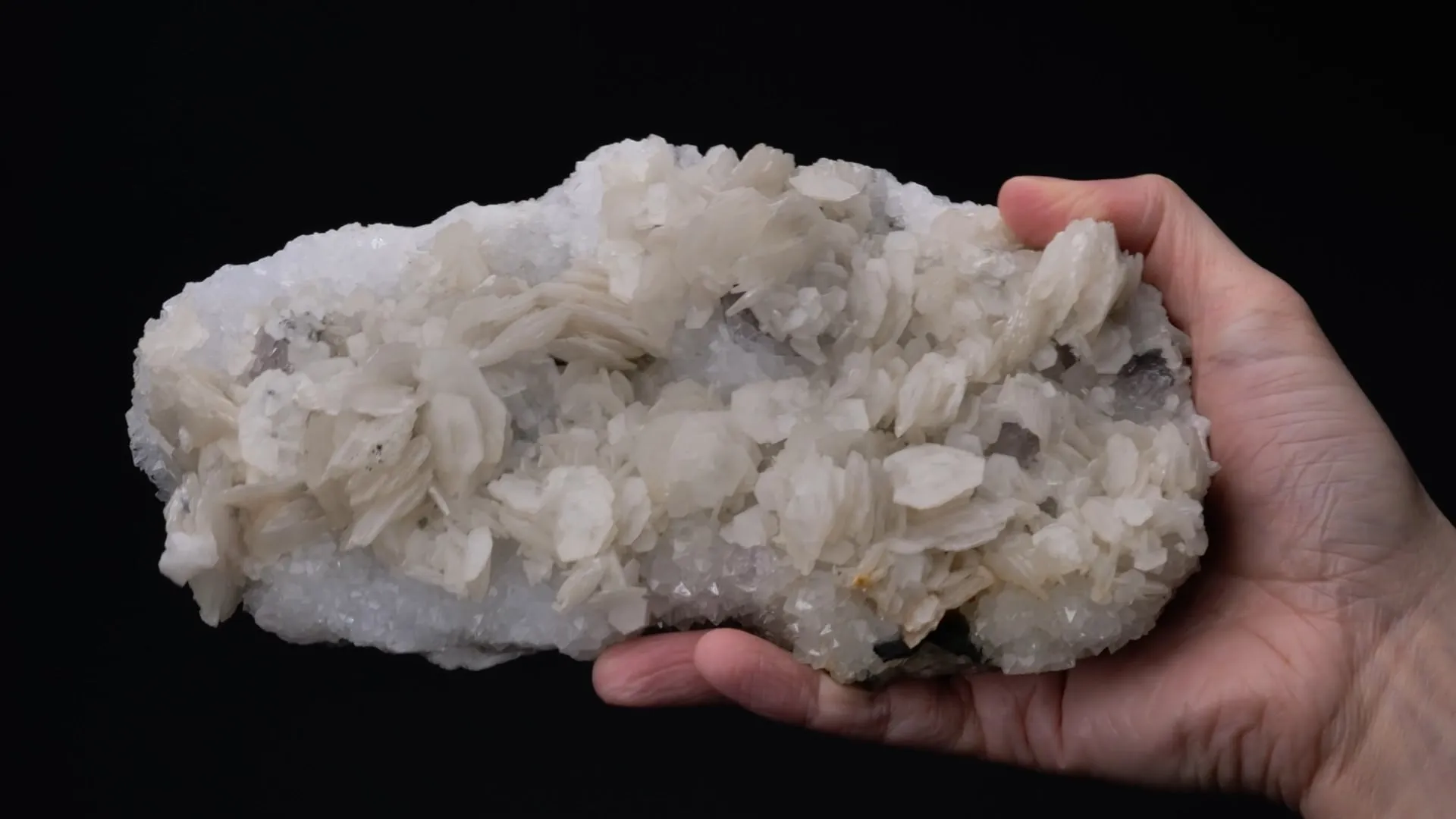 Calcite with Fluorite on Quartz - image 2