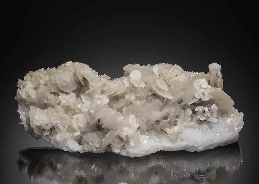 Calcite with Fluorite on Quartz image