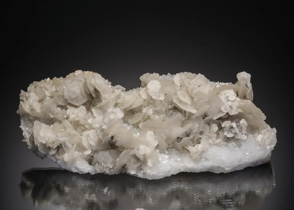Calcite with Fluorite on Quartz - image 1