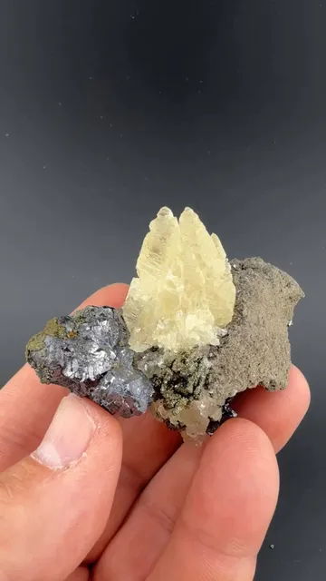Calcite with Galena, Pyrite