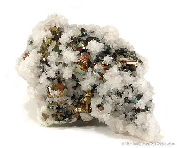 Calcite With Iridescent Pyrite image