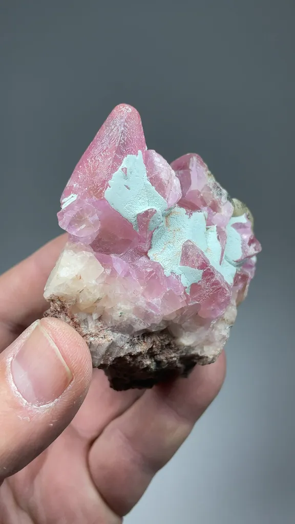 Calcite with Kolwezite, Plancheite - image 2