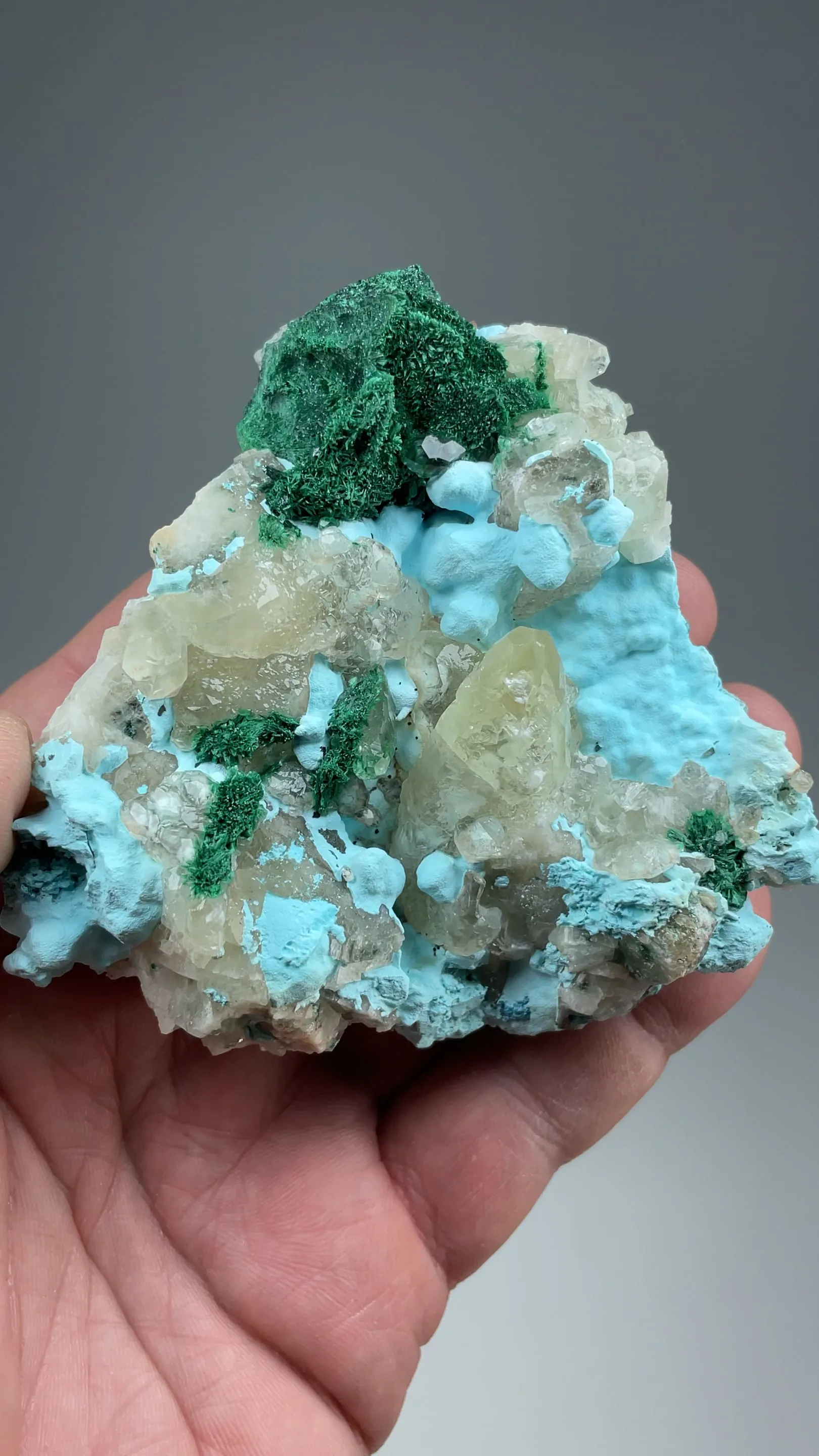 Calcite with Malachite, Chrysocolla - image 2