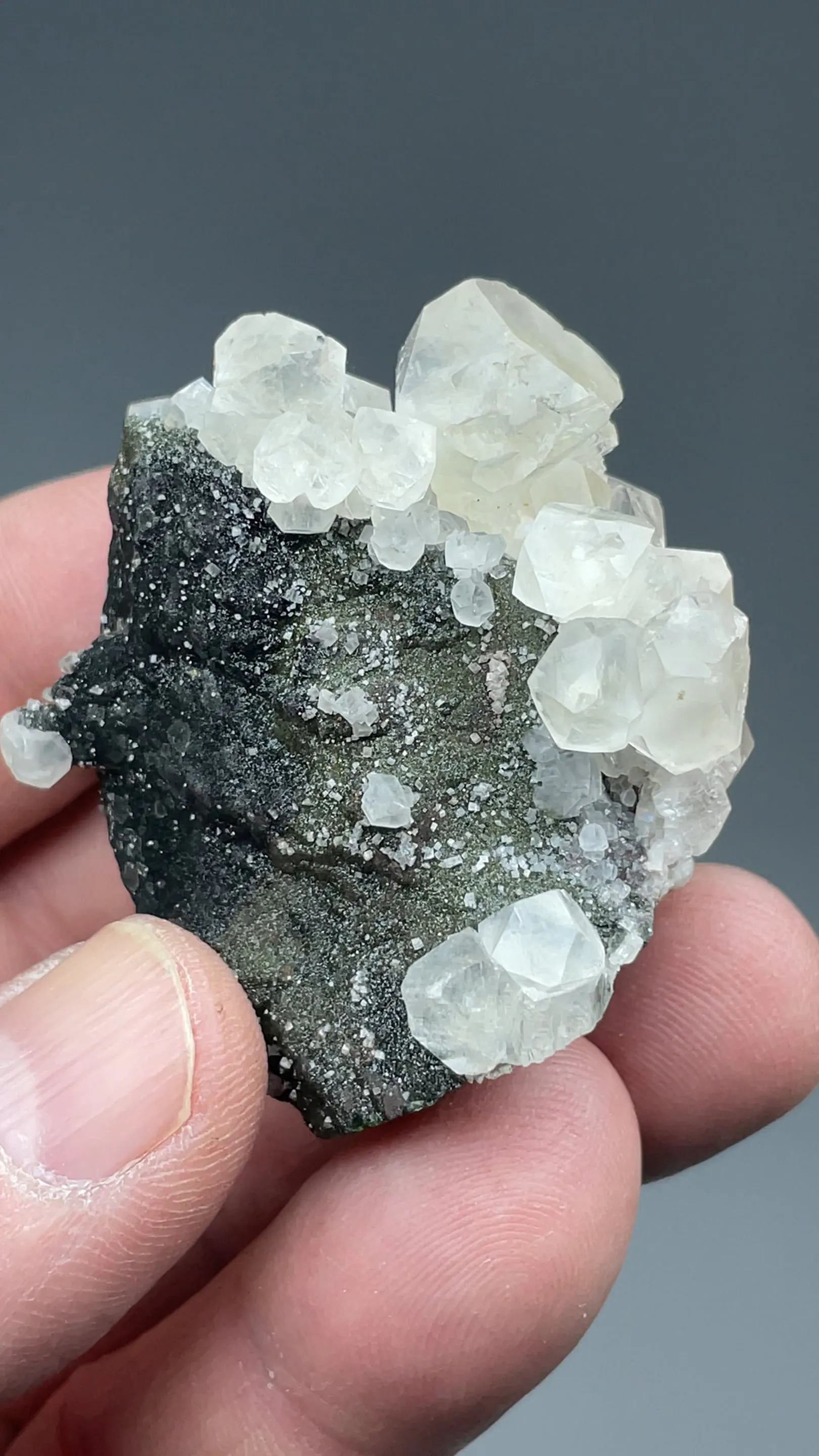 Calcite with Mottramite, Goethite - image 2