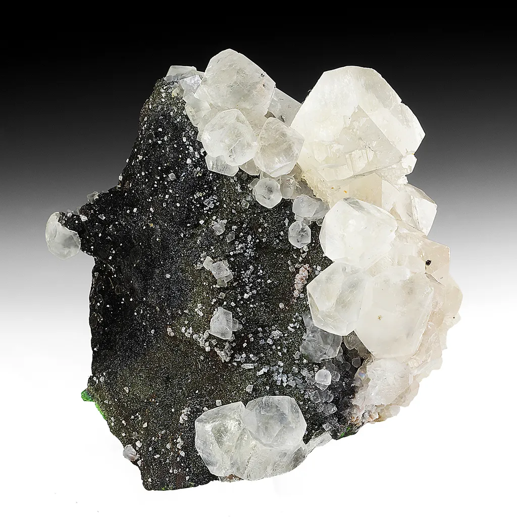 Calcite with Mottramite, Goethite image