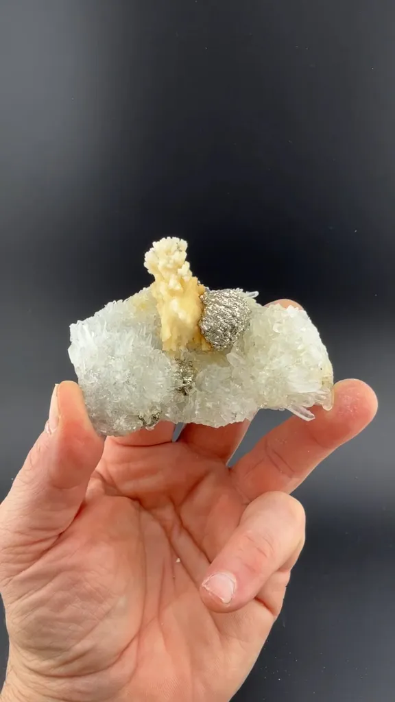 Calcite with Pyrite, Quartz image