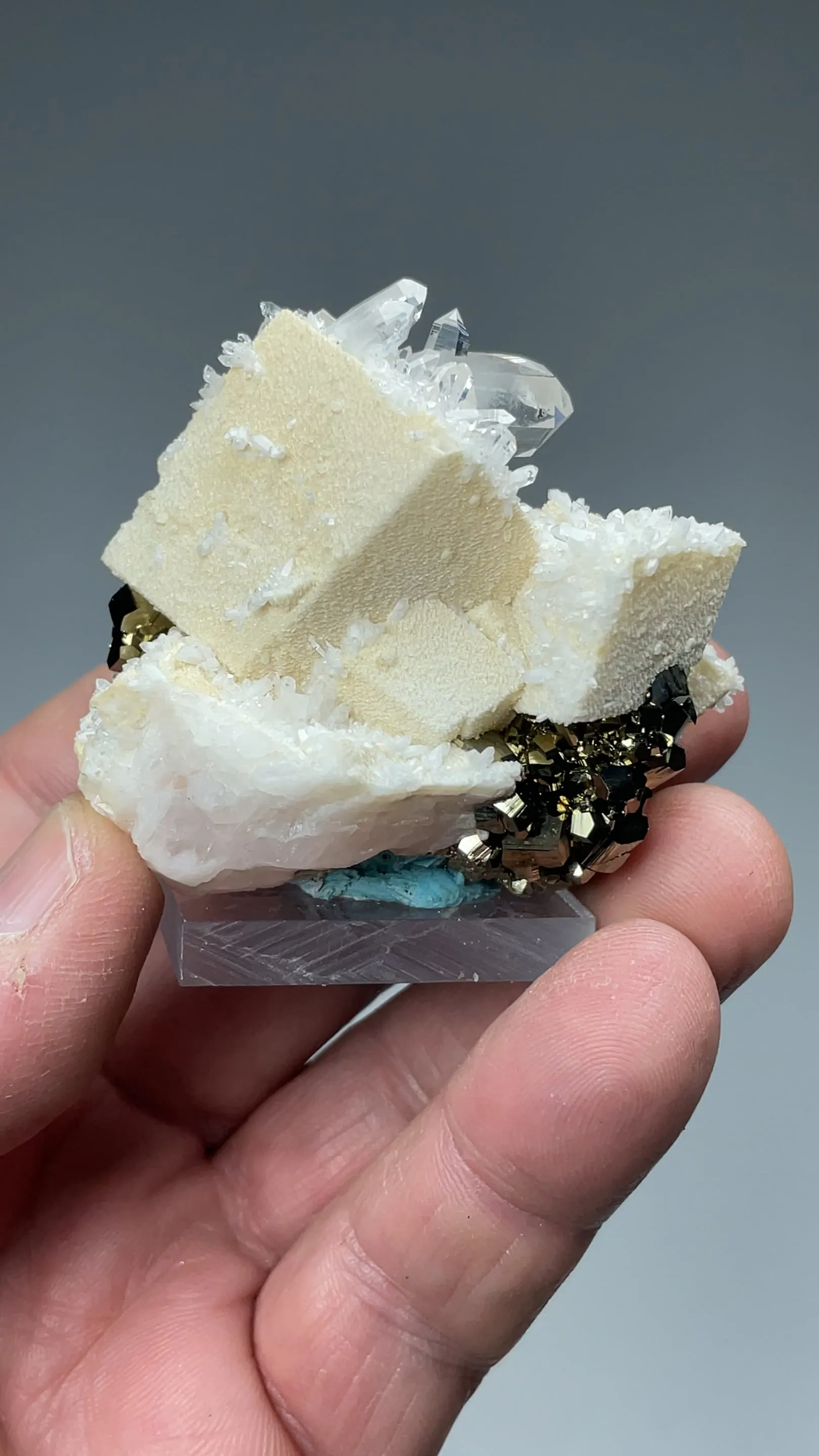 Calcite with Pyrite, Quartz - image 2
