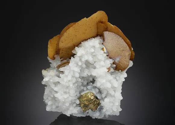 Calcite with Quartz and Chalcopyrite - image 1