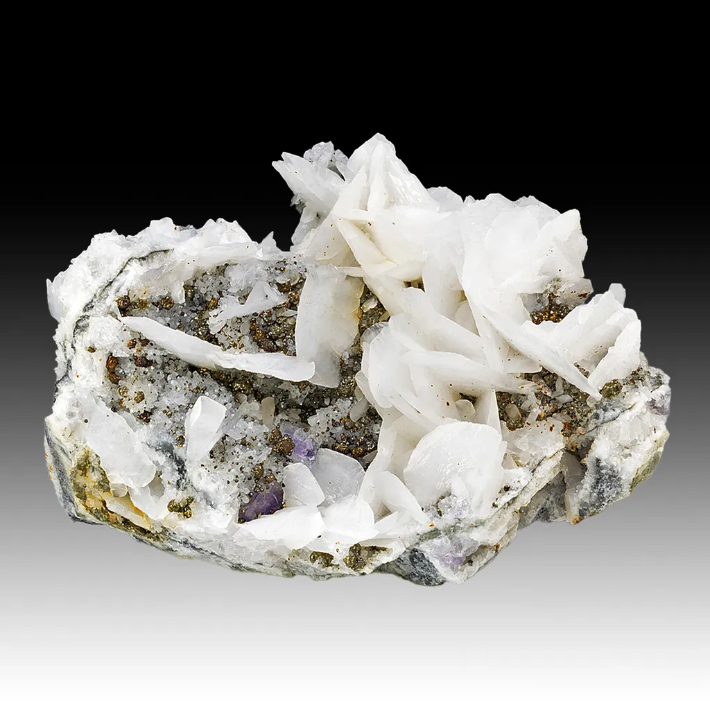 Calcite with Quartz, Fluorite, Pyrite image