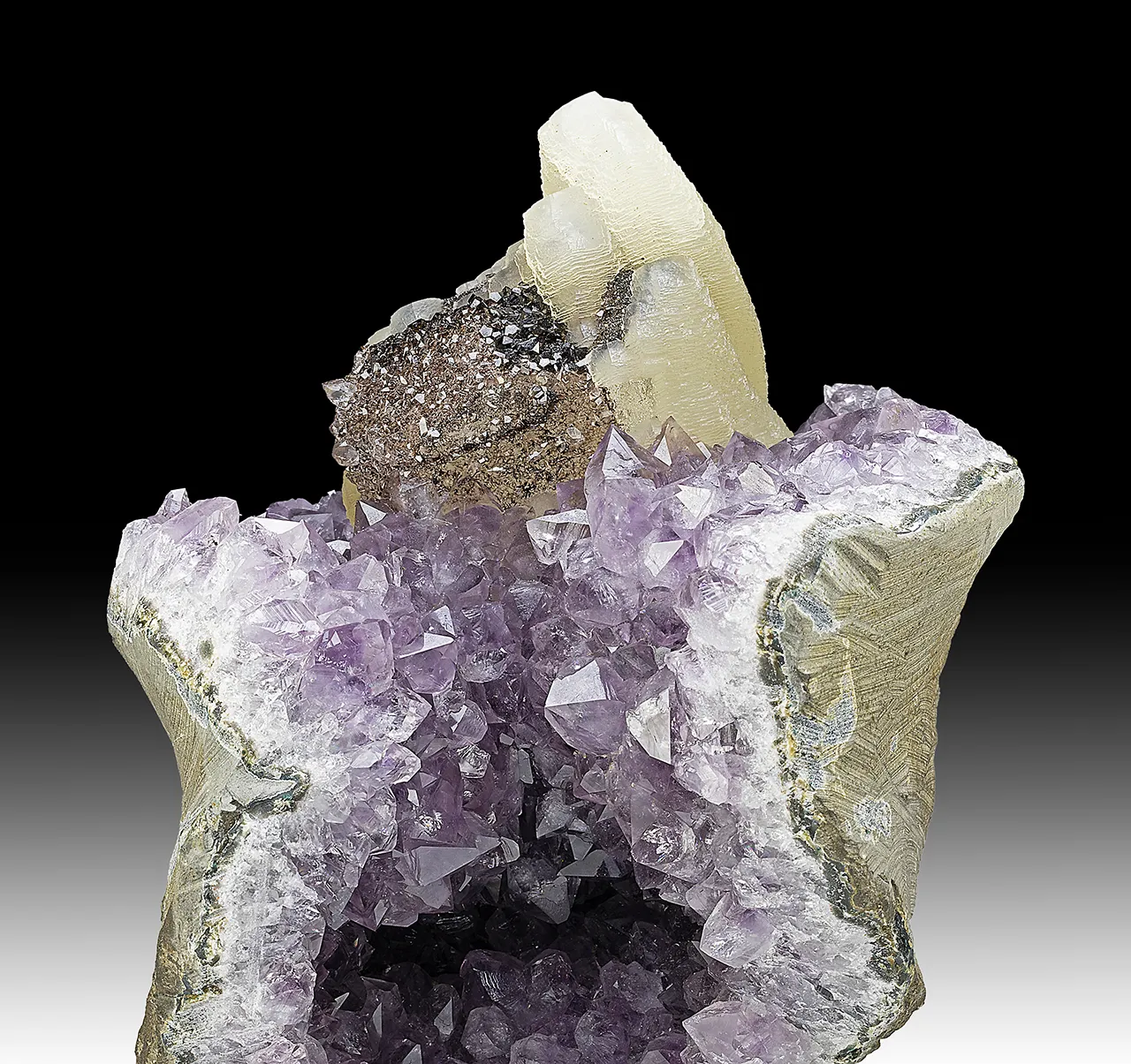 Calcite with Quartz, Hematite - image 1