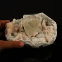 Calcite with Stilbite and Chalcedony Natural Mineral Specimen - image 7