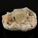 Calcite with Stilbite and Chalcedony Natural Mineral Specimen - image 4