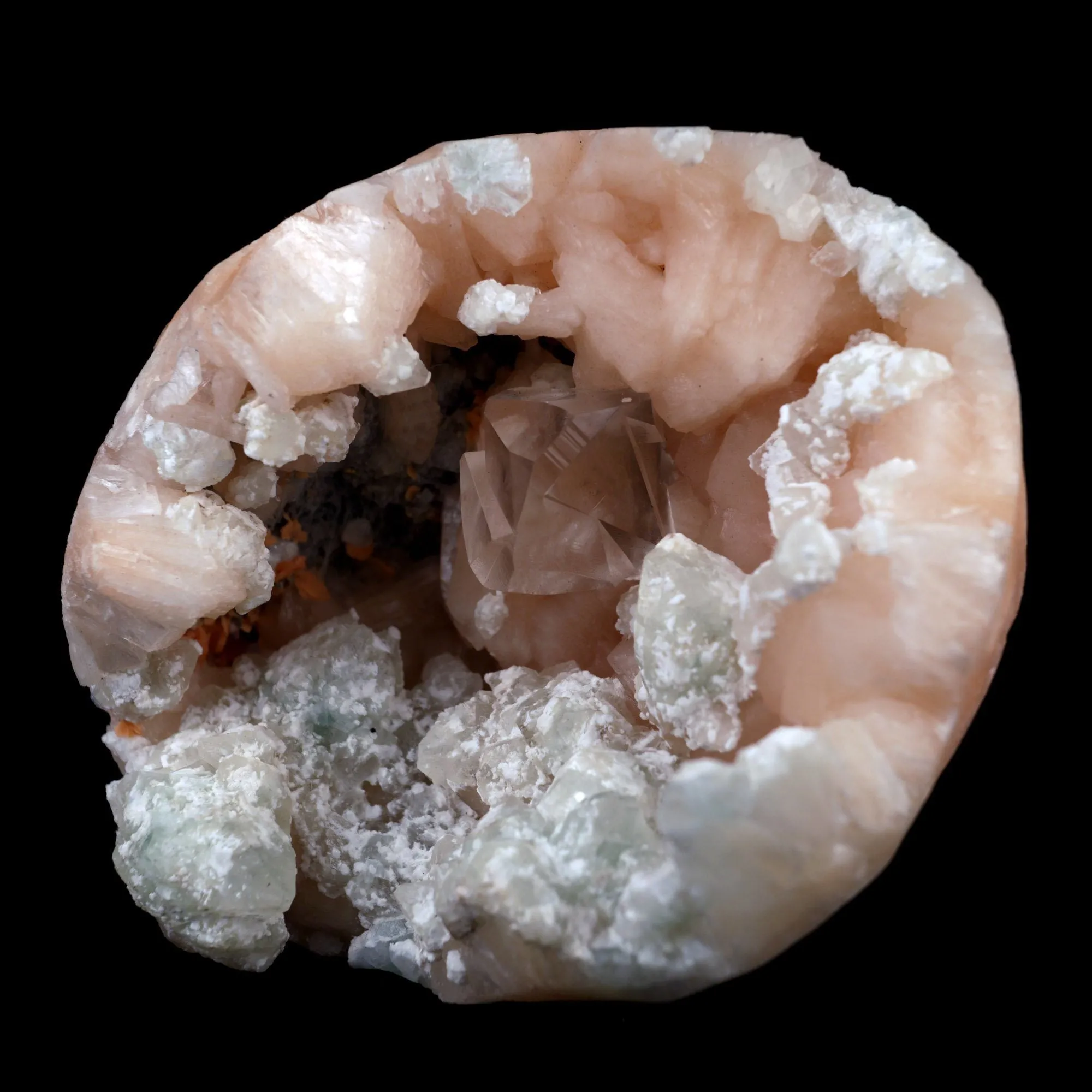 Calcite with Stilbite Apophyllite Geode Natural Mineral Specimen - image 3