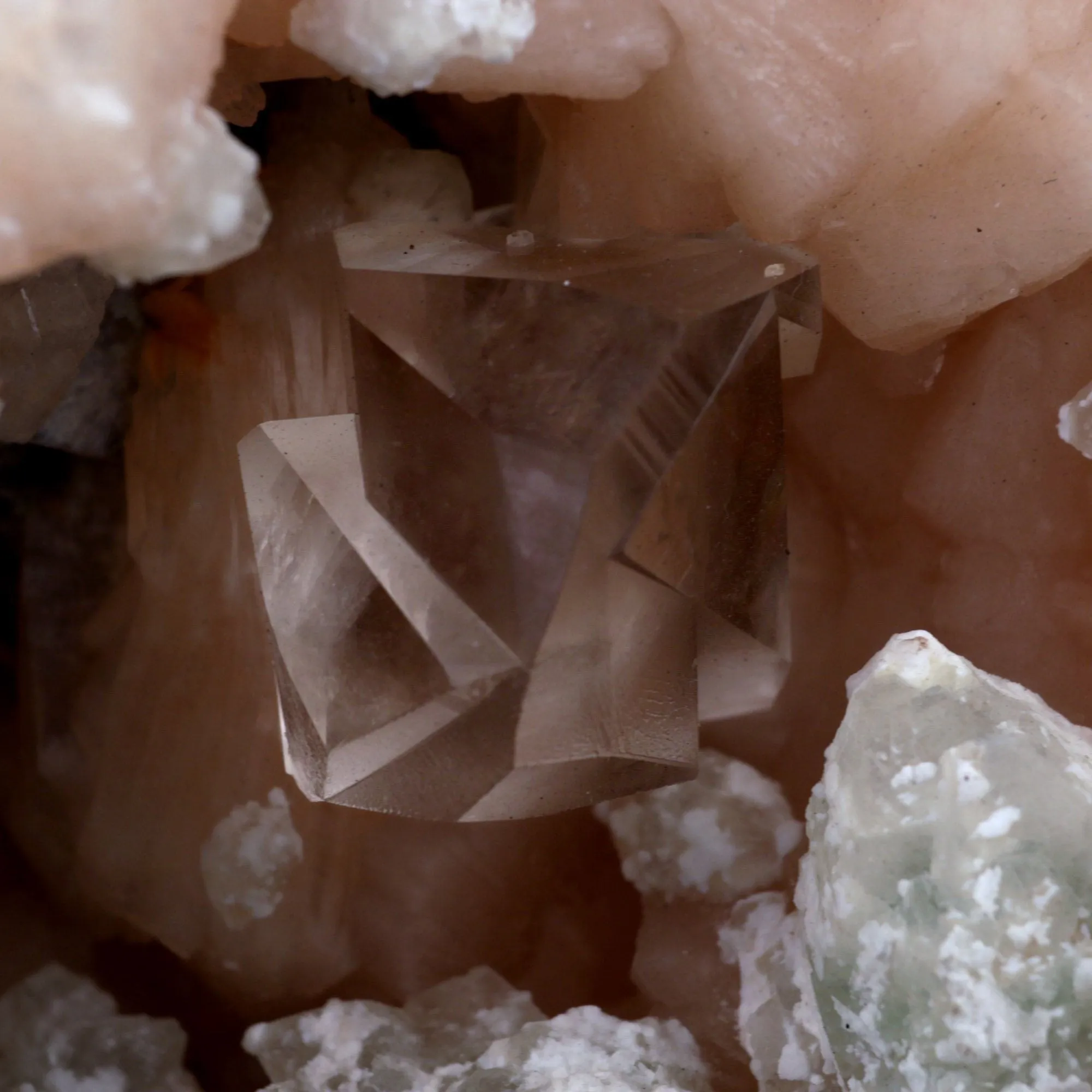 Calcite with Stilbite Apophyllite Geode Natural Mineral Specimen - image 5