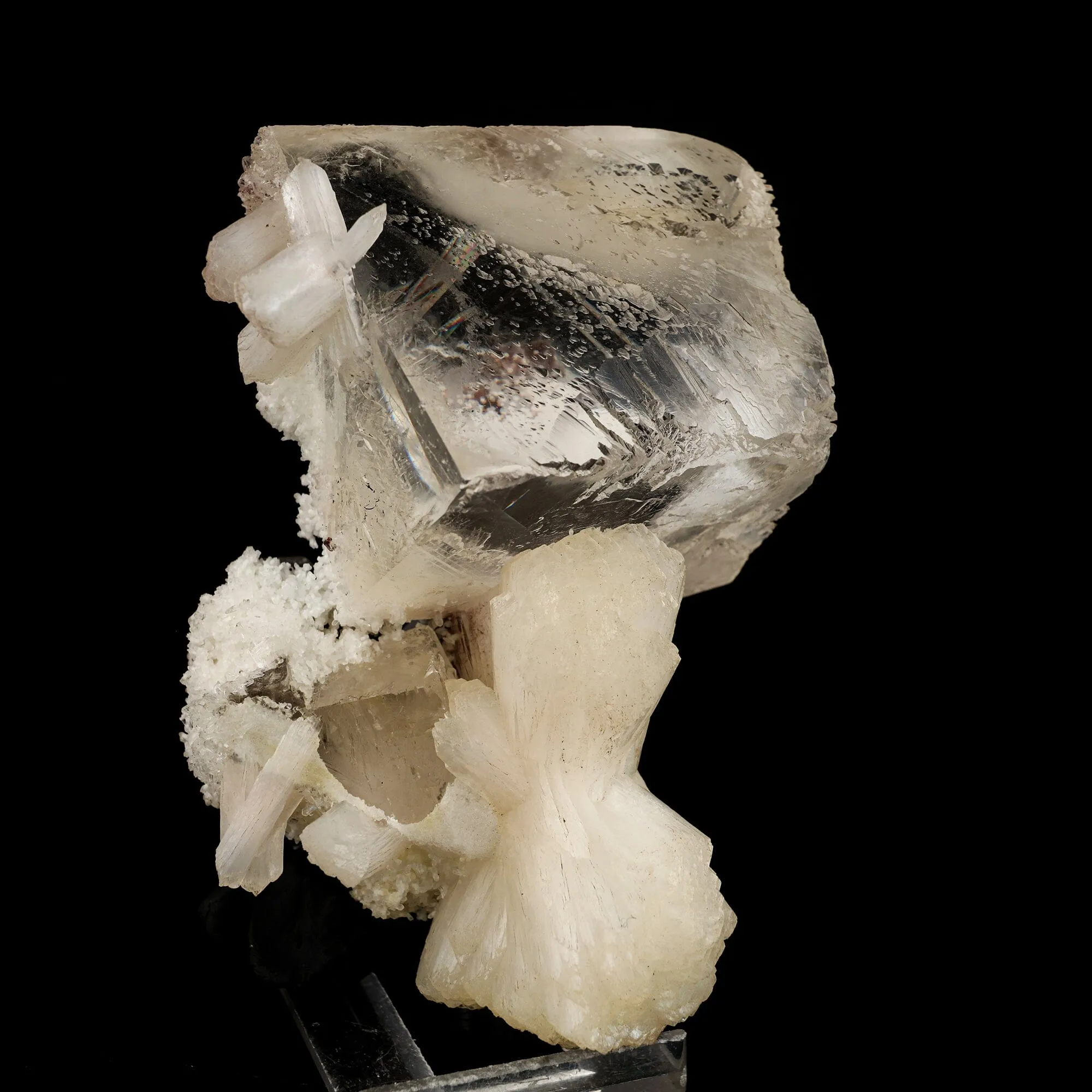 Calcite with stilbite Bow Natural Mineral Specimen - image 1