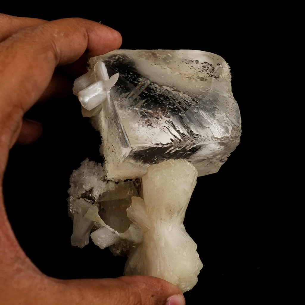 Calcite with stilbite Bow Natural Mineral Specimen - image 5