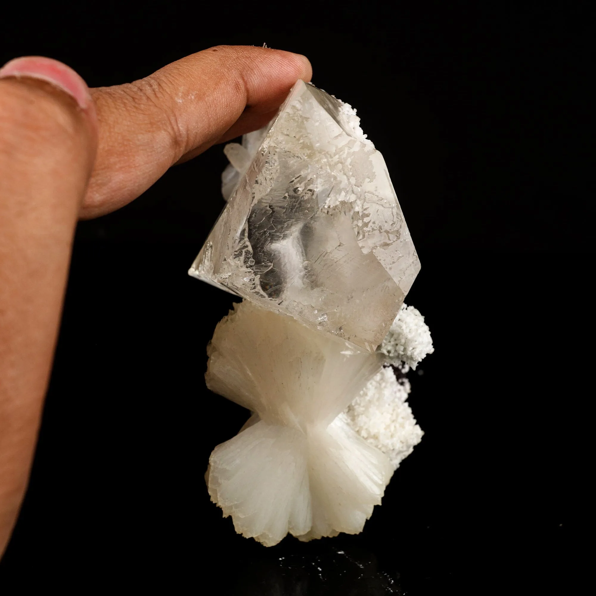 Calcite with stilbite Bow Natural Mineral Specimen - image 6