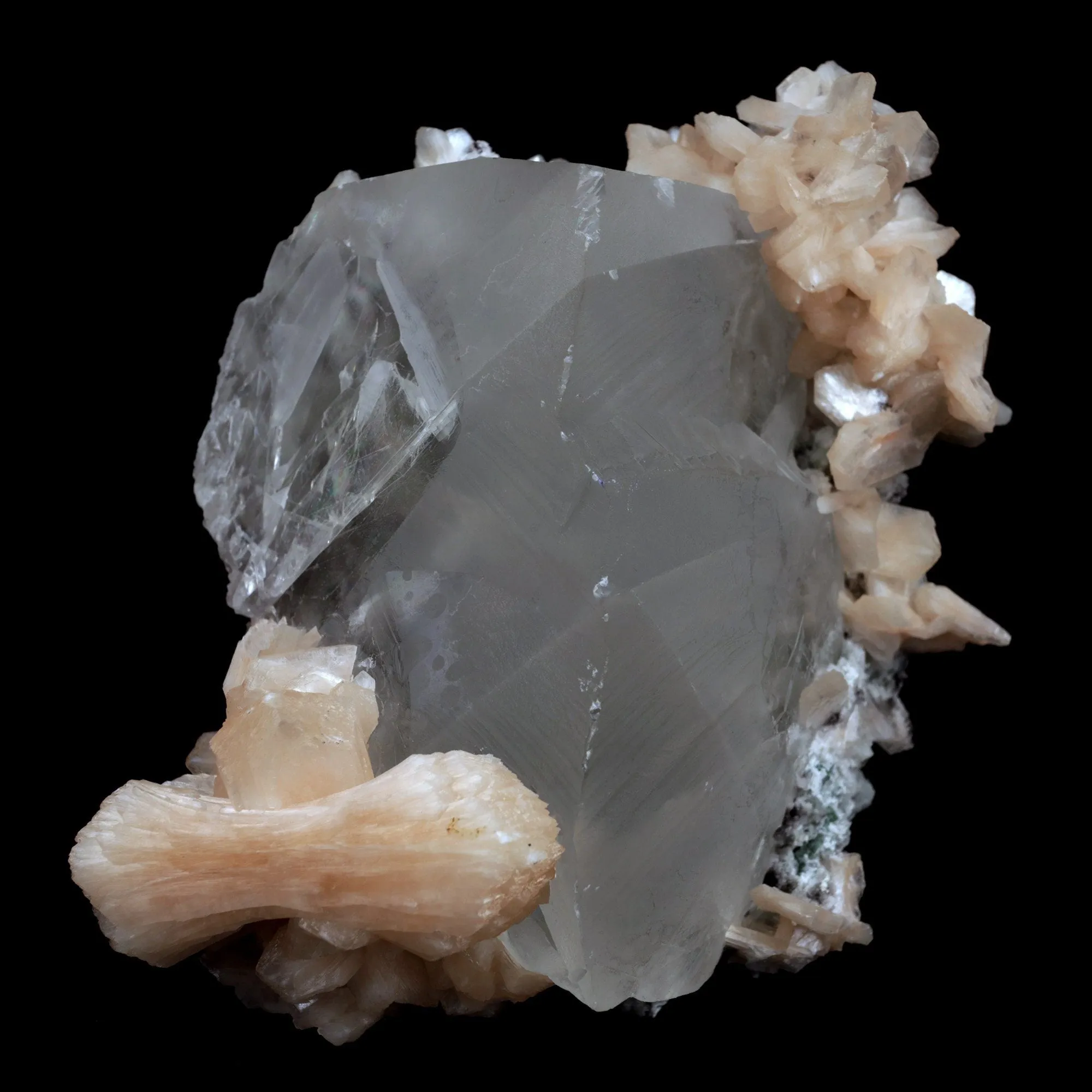 Calcite with Stilbite Natural Mineral Specimen (Repaired) - image 1