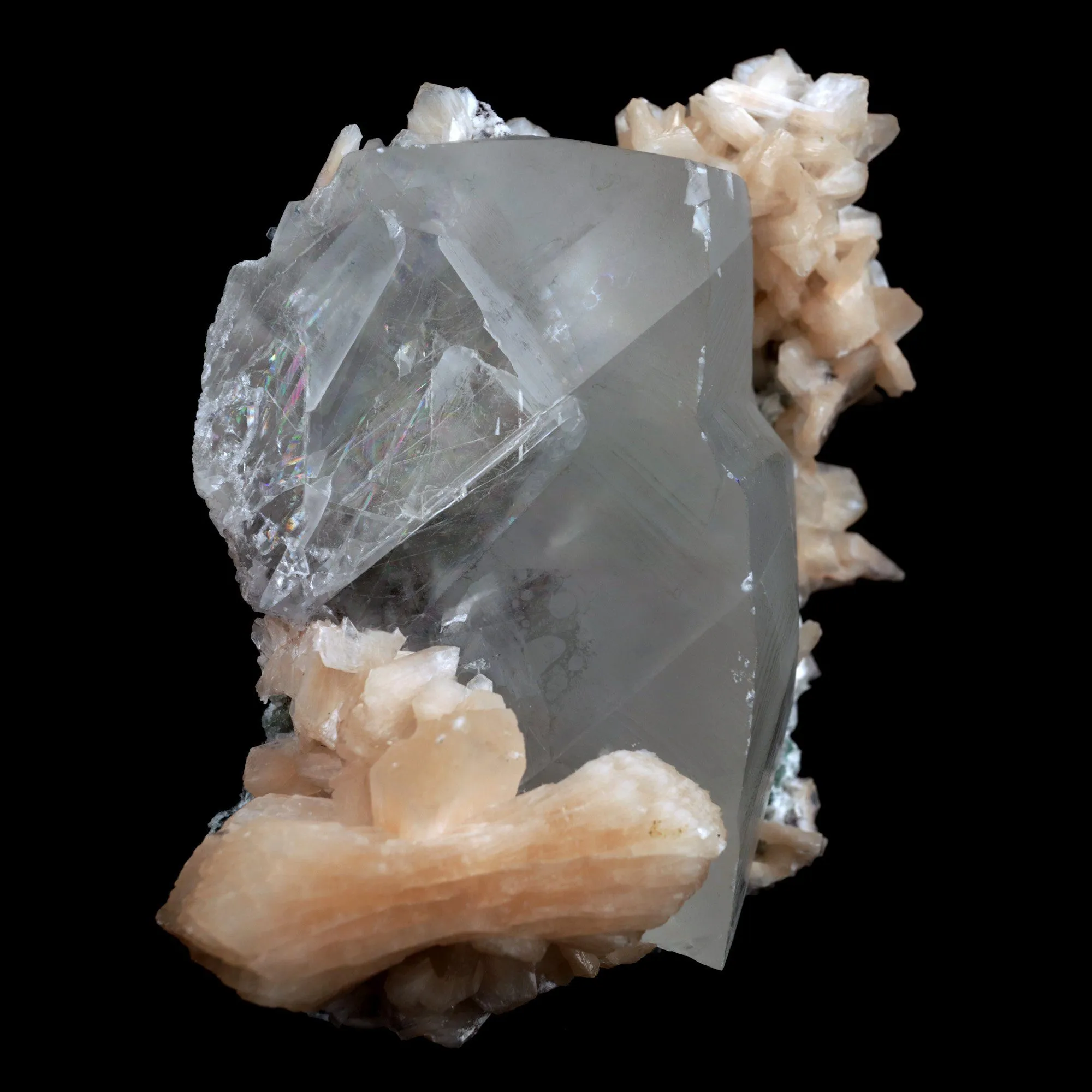 Calcite with Stilbite Natural Mineral Specimen (Repaired) - image 2