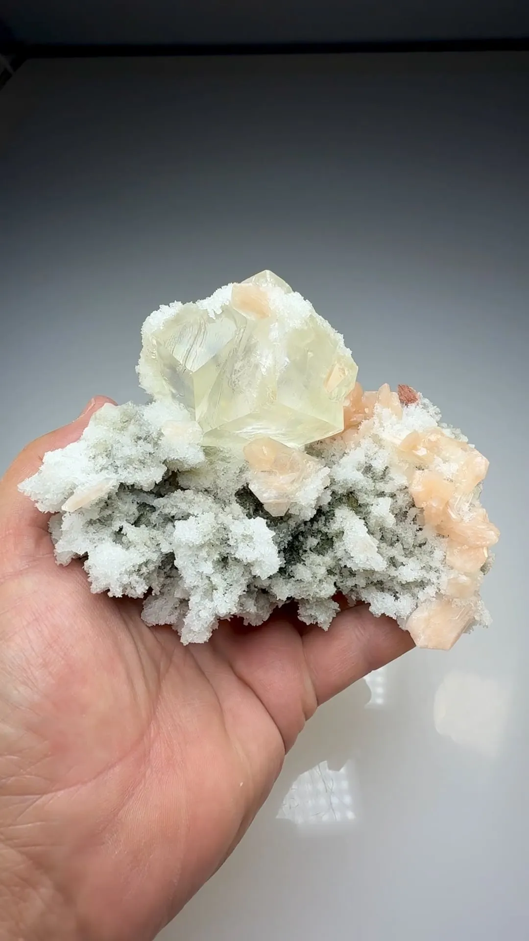 Calcite with Stilbite, Quartz - image 2