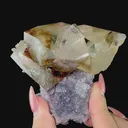 Calicite on Apophyllite & Chalcedony | Higj Quality Mineral | Indian Minerals | Superb Minerals | Fine Mineral | Collectors Piece - image 6