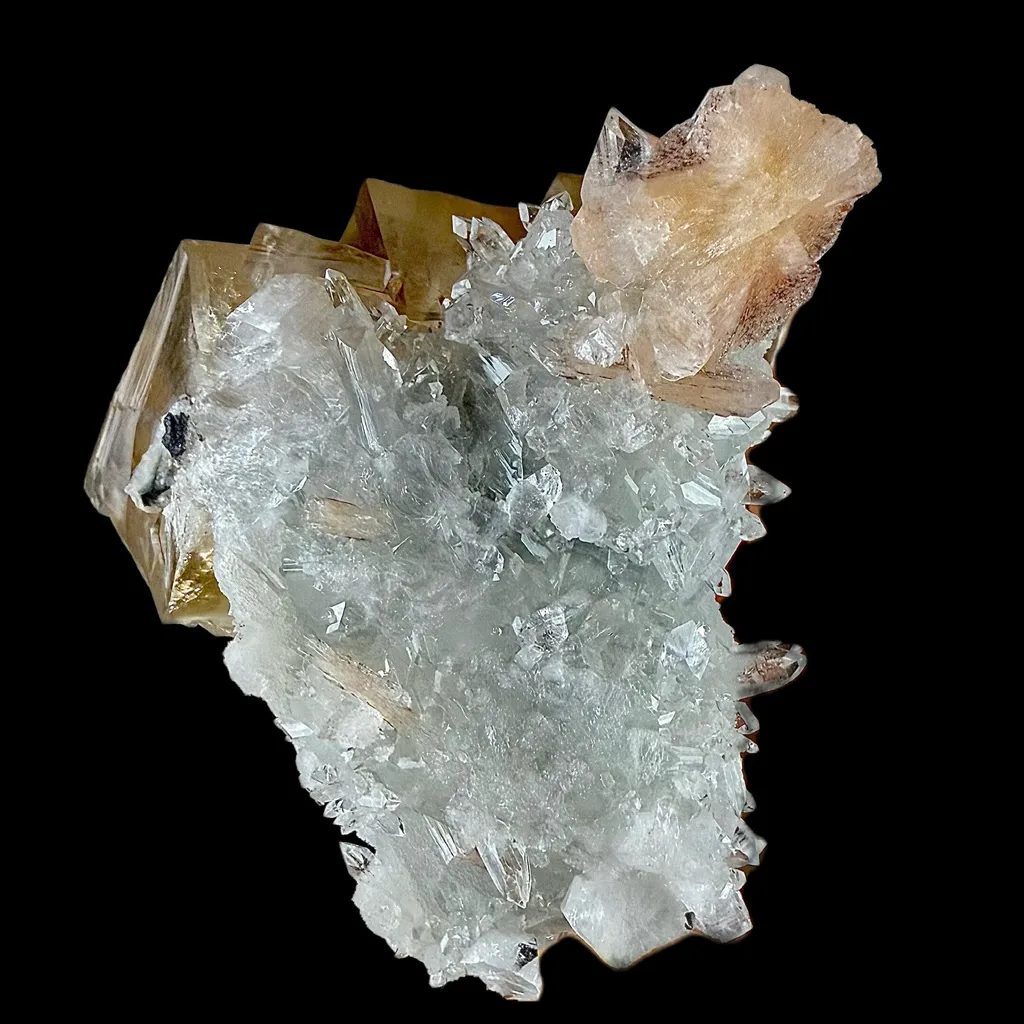 Calicite on Apophyllite & Chalcedony | Higj Quality Mineral | Indian Minerals | Superb Minerals | Fine Mineral | Collectors Piece - image 5