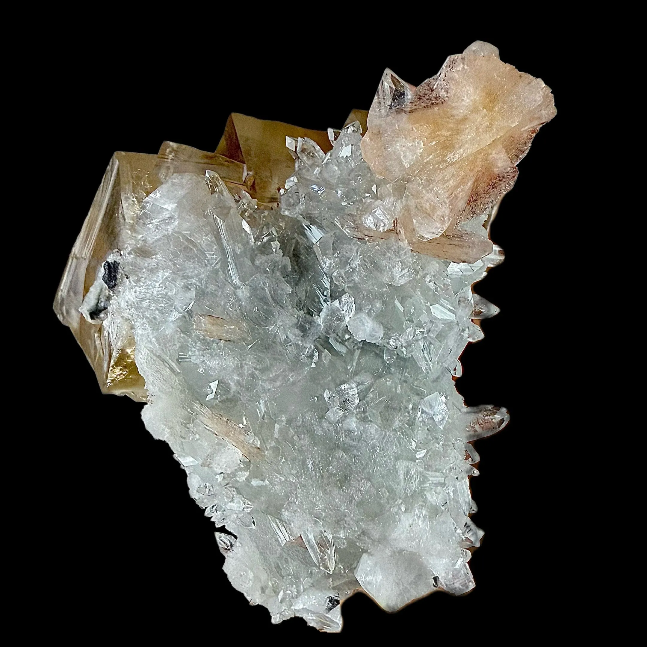 Calicite on Apophyllite & Chalcedony | Higj Quality Mineral | Indian Minerals | Superb Minerals | Fine Mineral | Collectors Piece - image 5