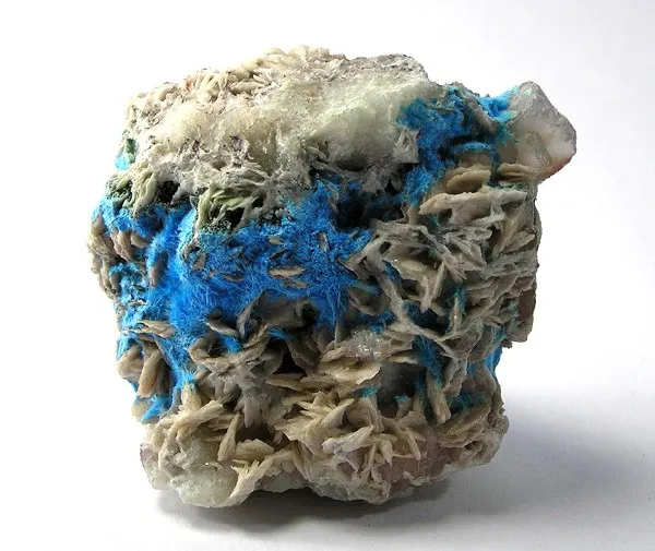 Carbonatecyanotrichite, Baryte, Fluorite image