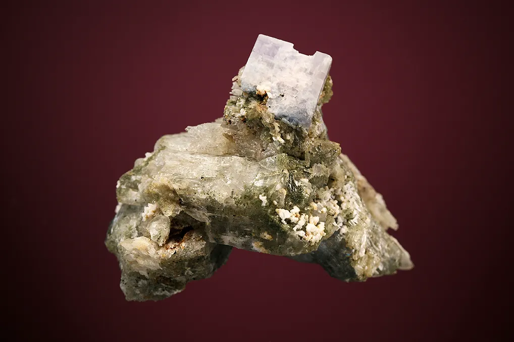Carletonite on Pectolite - image 3