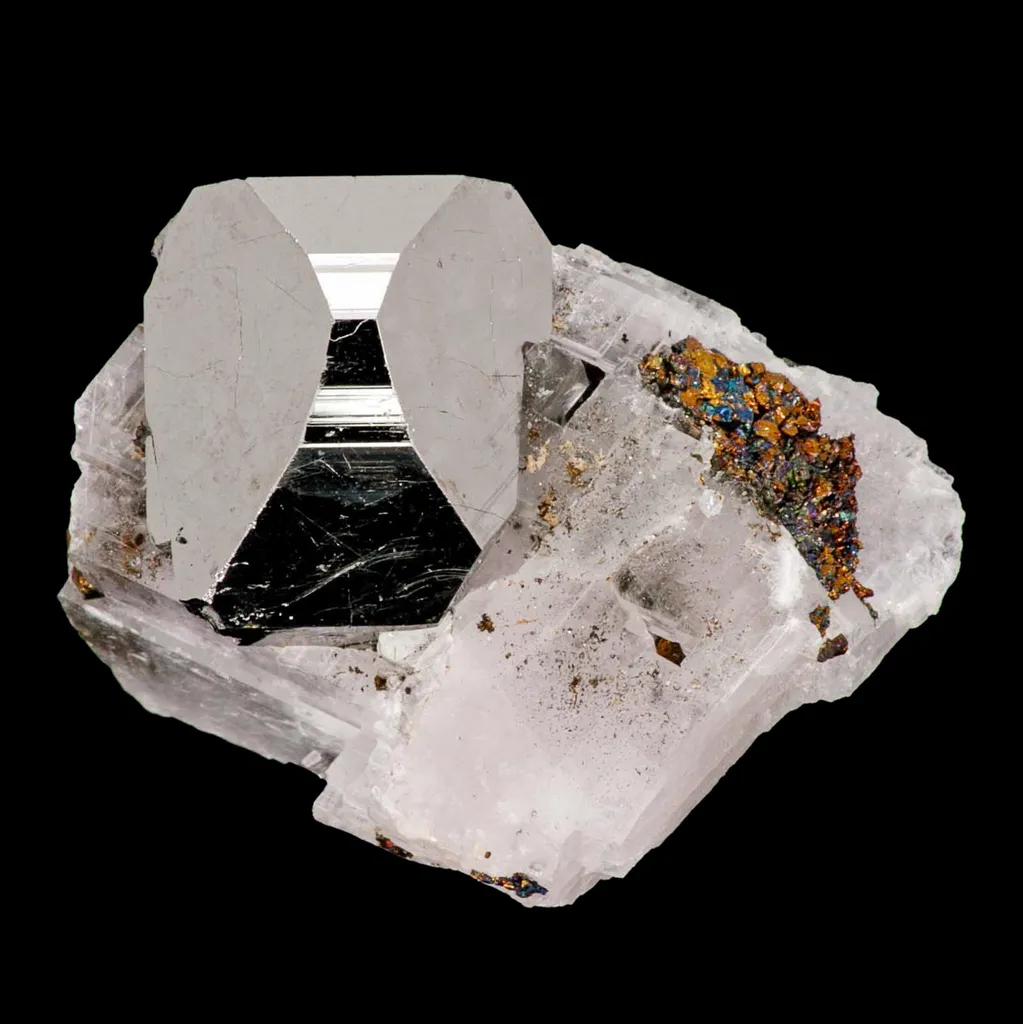 Carrollite on Calcite with Chalcopyrite