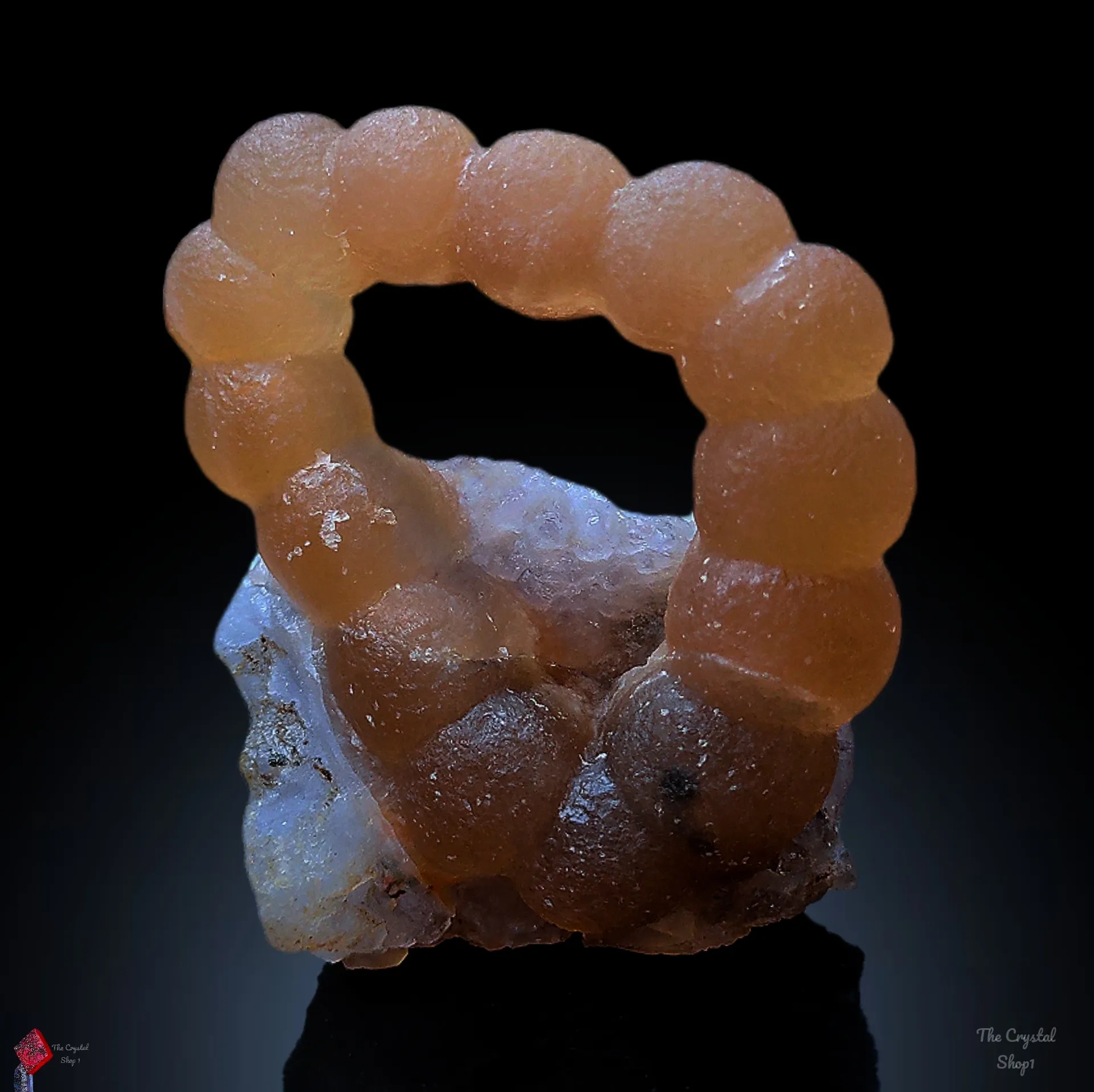 Carved Fluorite Ring on Quartz - image 1