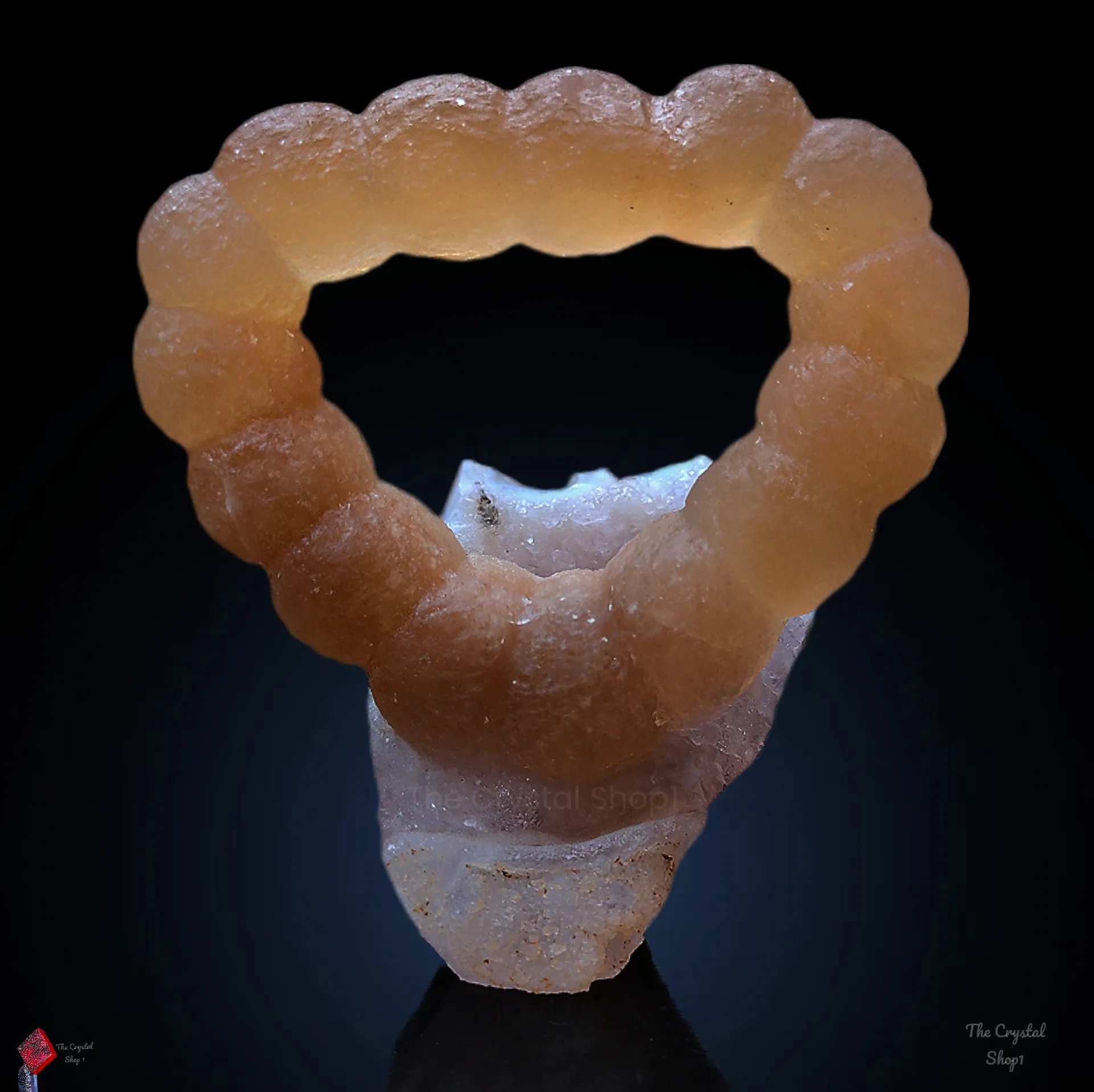 Carved Fluorite Ring on Quartz - image 1