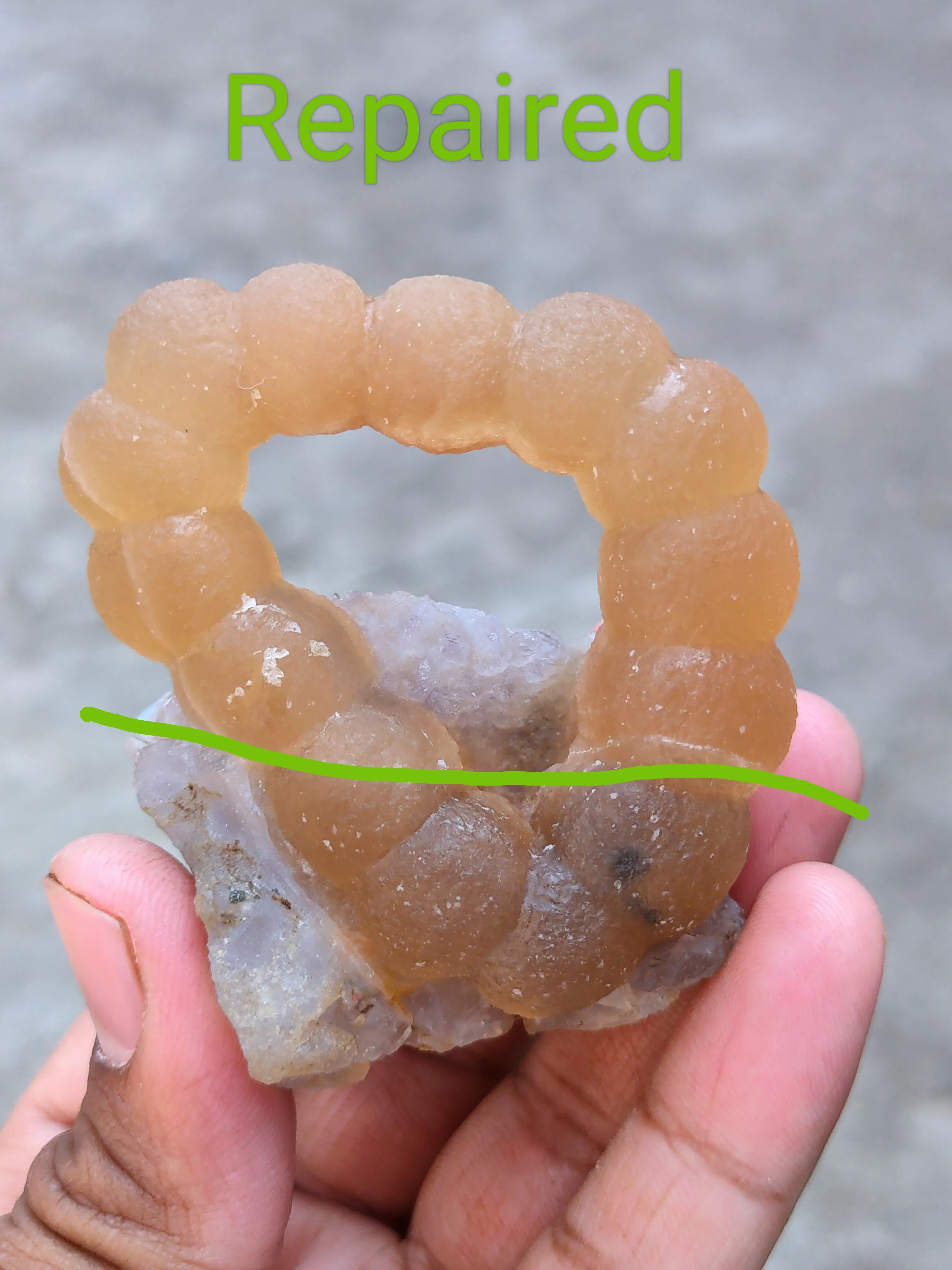 Carved Fluorite Ring on Quartz - image 2