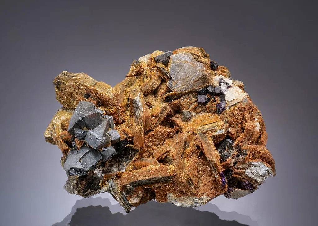 Cassiterite and Fluorite on Zinnwaldite image