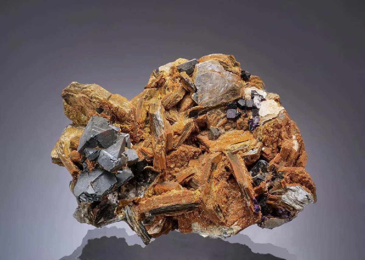 Cassiterite and Fluorite on Zinnwaldite - image 1