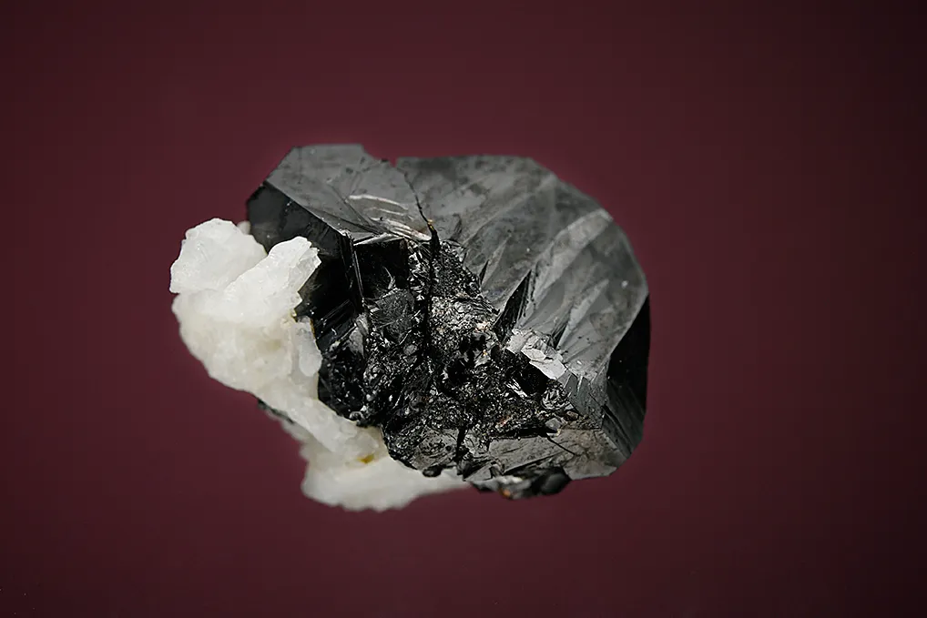 Cassiterite on Albite var. Cleavelandite - image 2