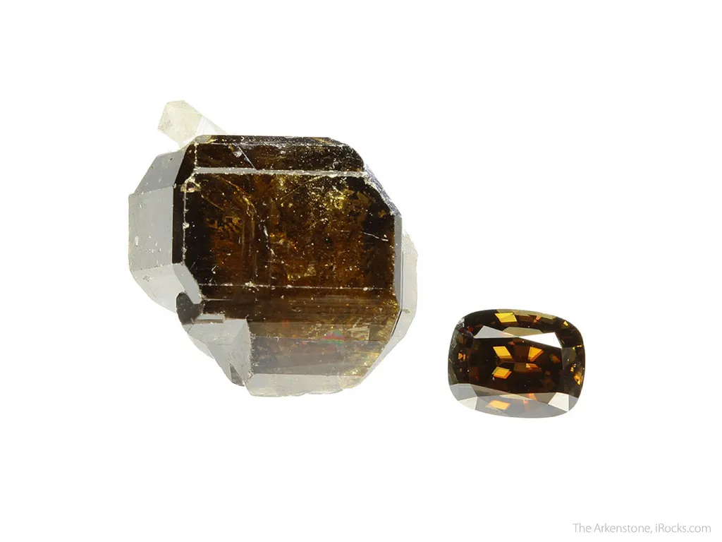 Cassiterite (rough and cut set) image