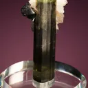 Cassiterite with Albite var. Cleavelandite on Elbaite - image 5