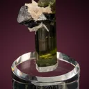 Cassiterite with Albite var. Cleavelandite on Elbaite - image 1